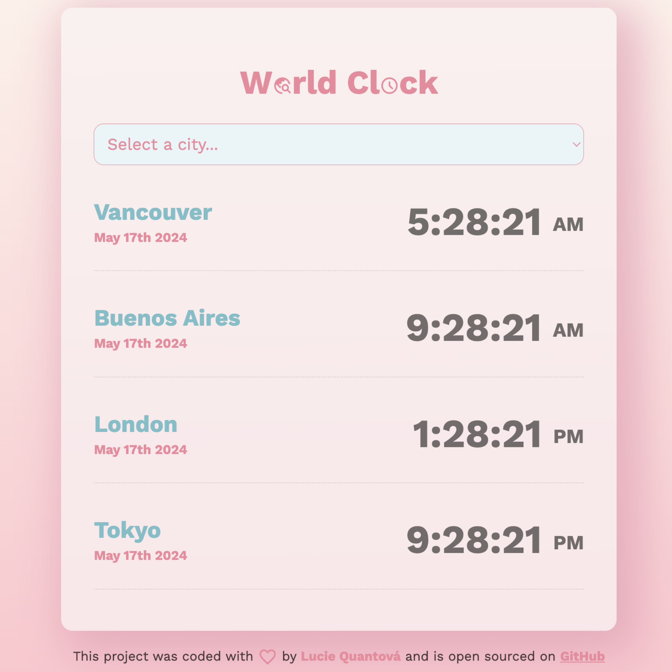 World clock preview