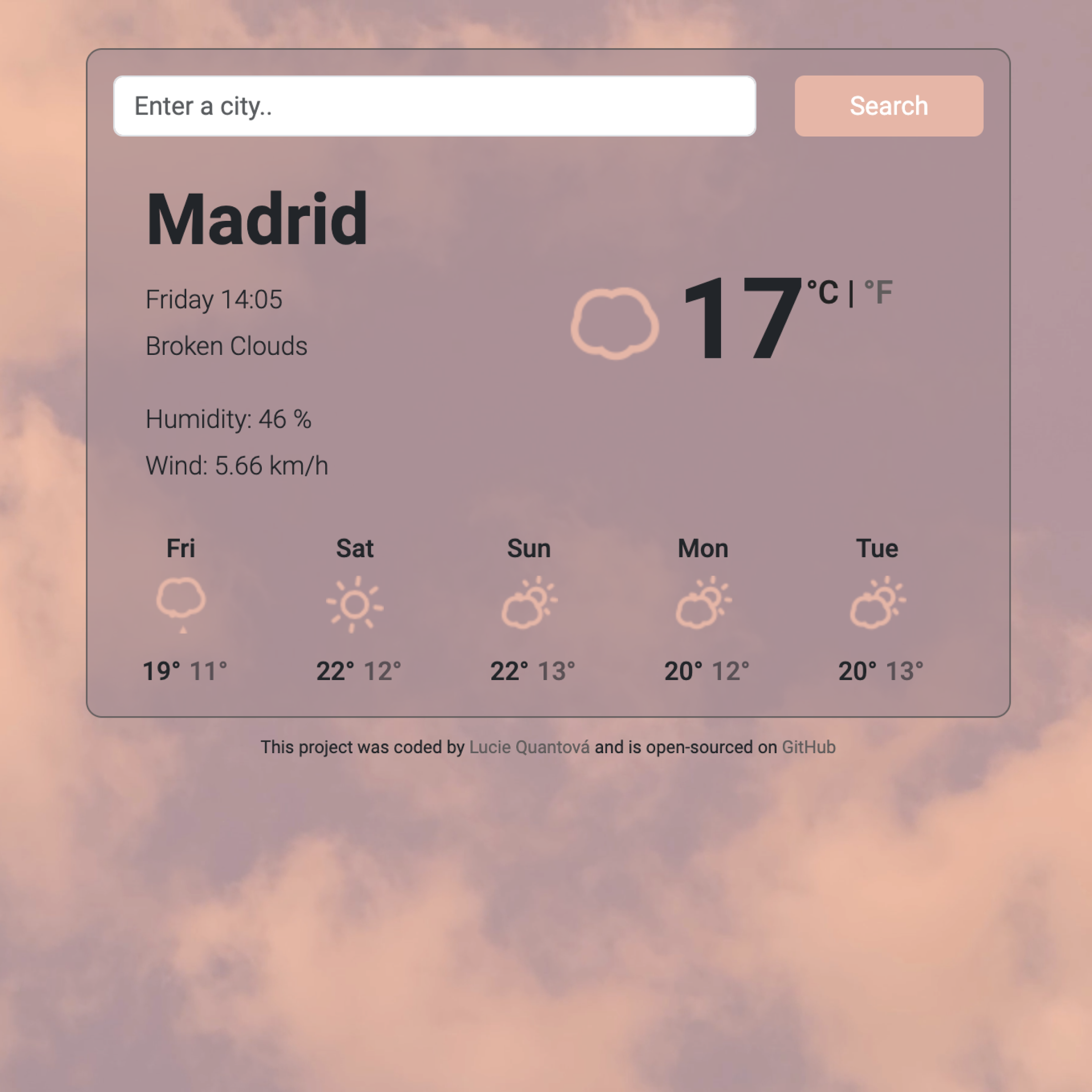 Weather app preview